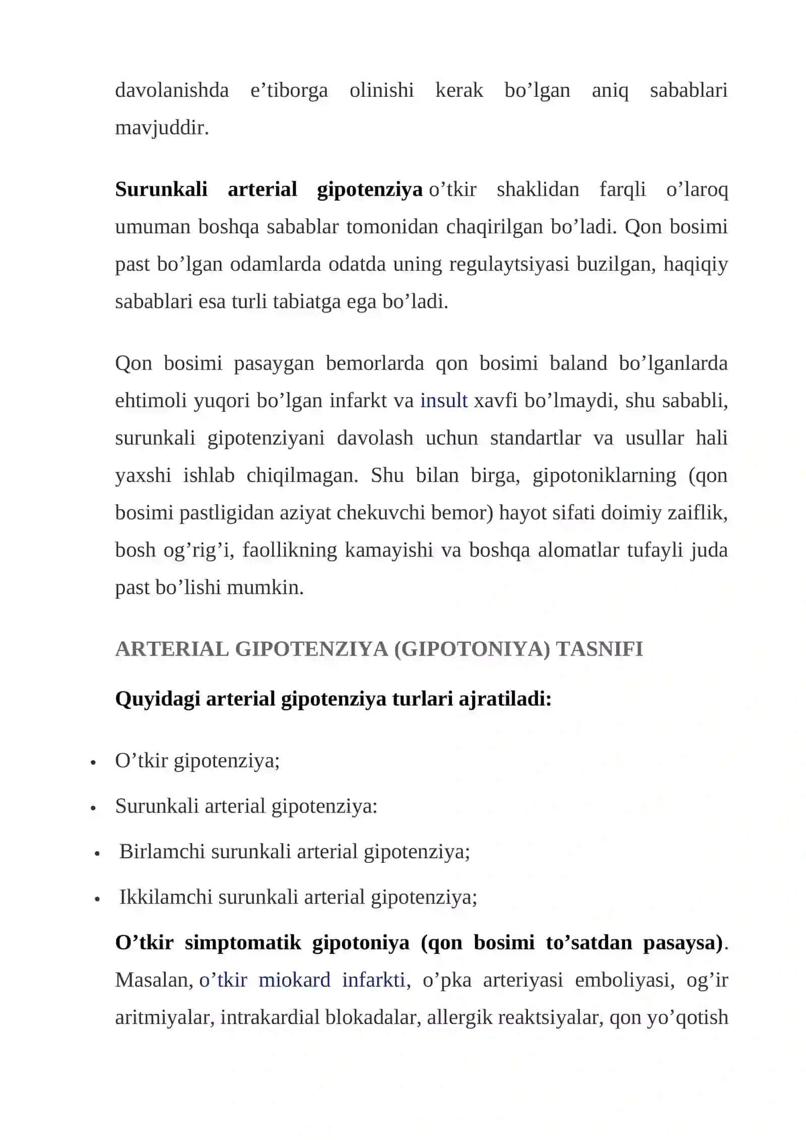 QON BOSIMI PASAYISHI (GIPOTONIYA) — SABABLARI, ALOMATLARI, DAVOLASH, OLDINI OLISH 2