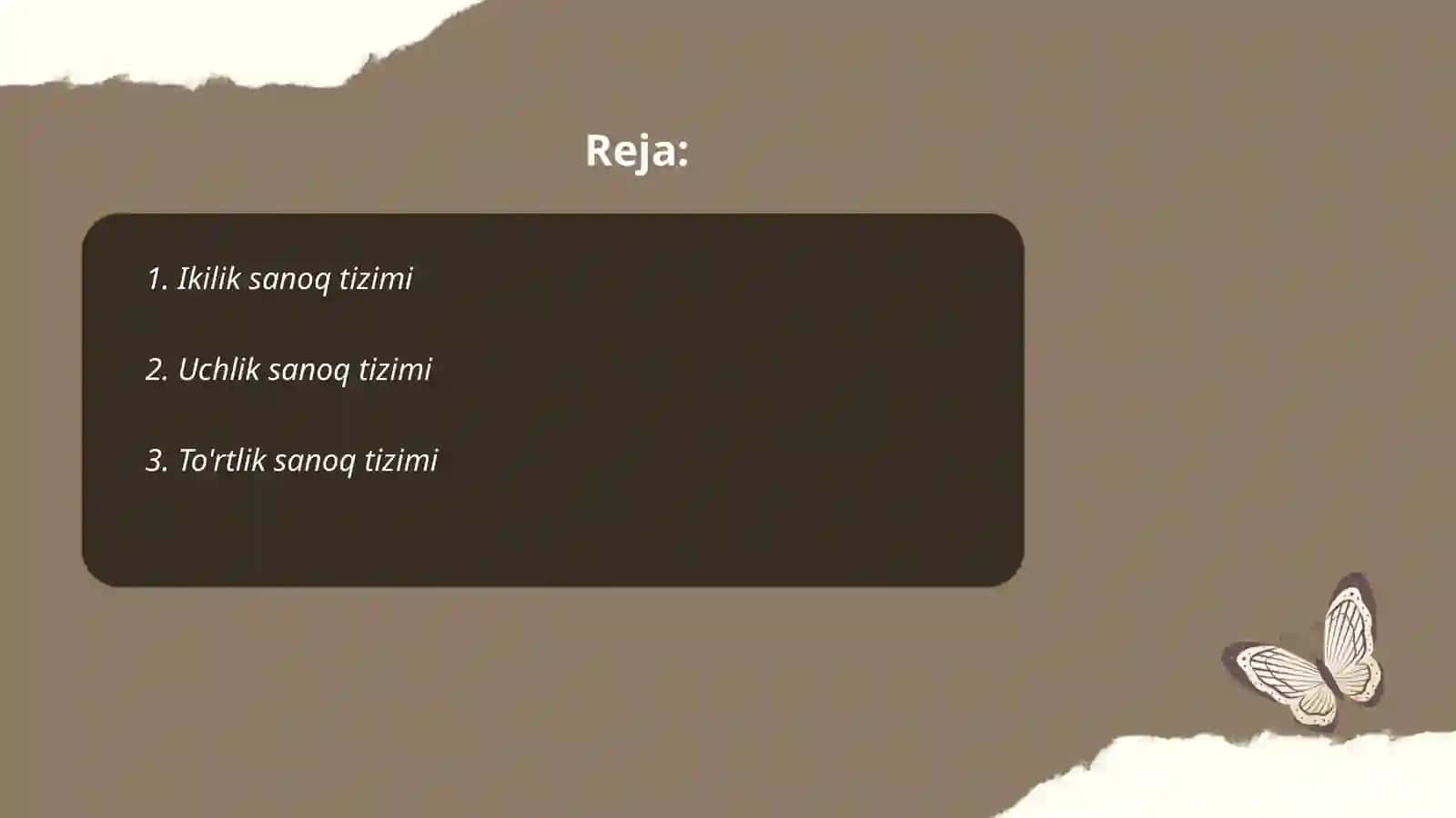 O'nli pozitsion sanoq sistemasi 2