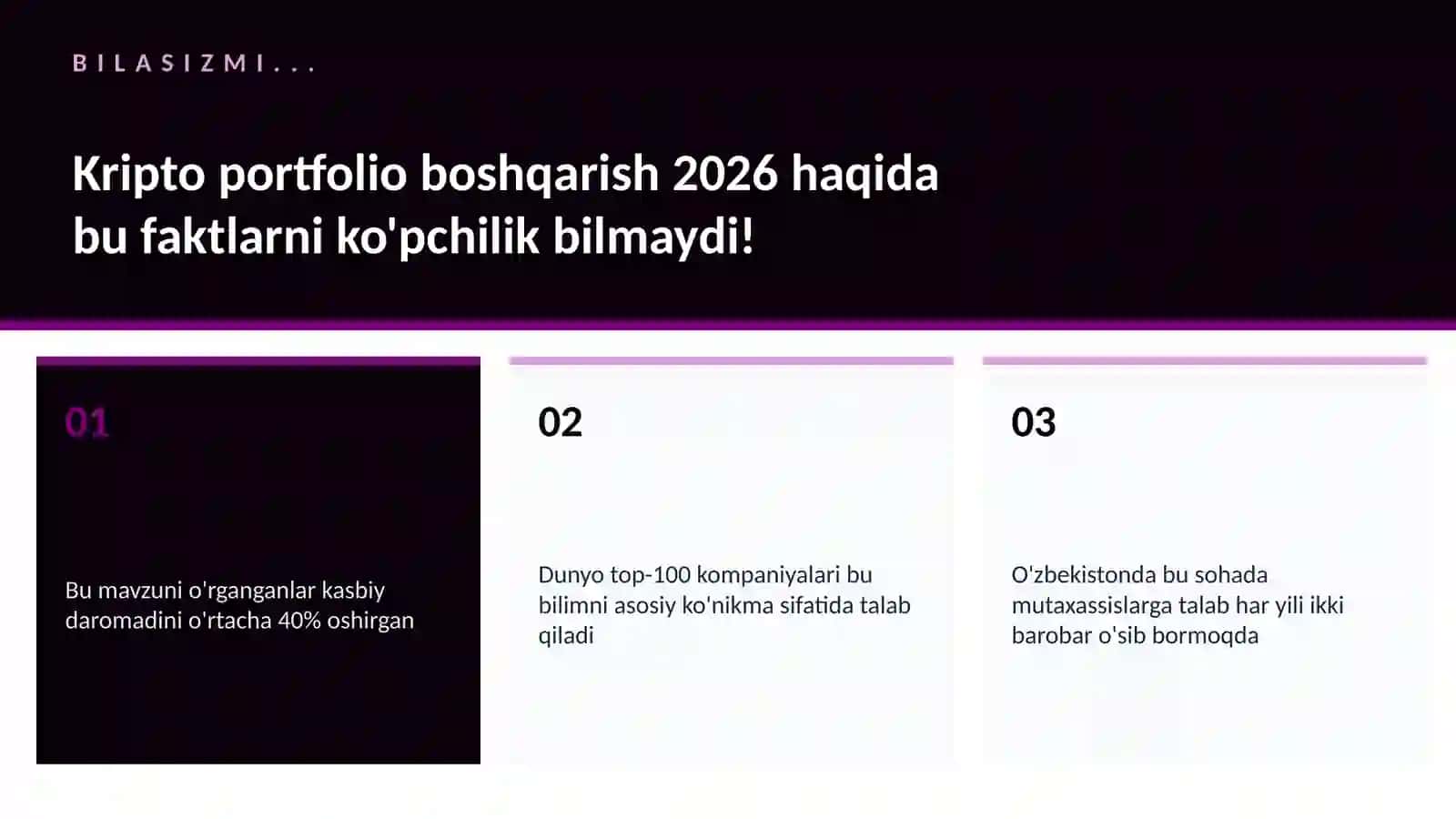 Kripto portfolio boshqarish 2026 2