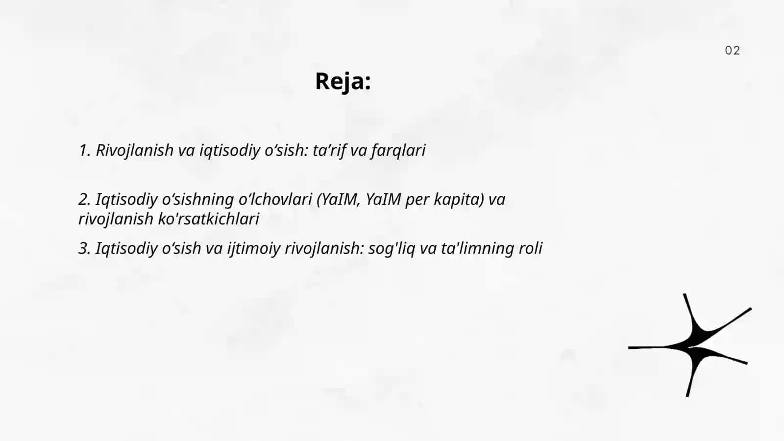Rivojlanish va iqtisodiy oʻsish 2