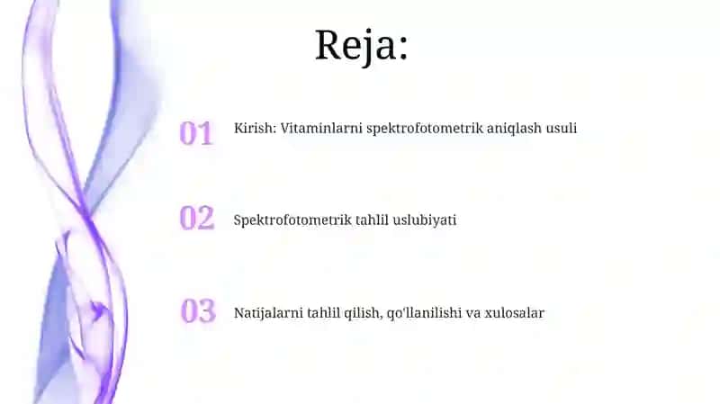 Vitaminlarni sifat va miqdorini aniqlash 2