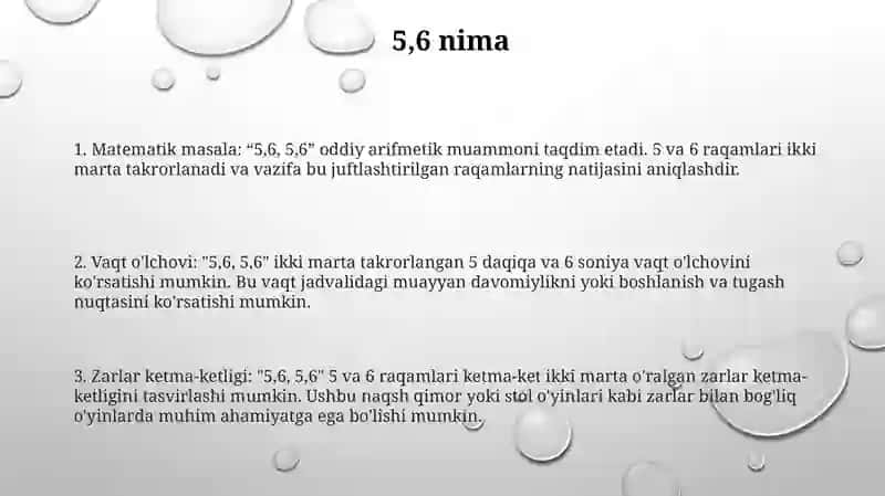 Matematik masala: “5,6, 5,6” 2