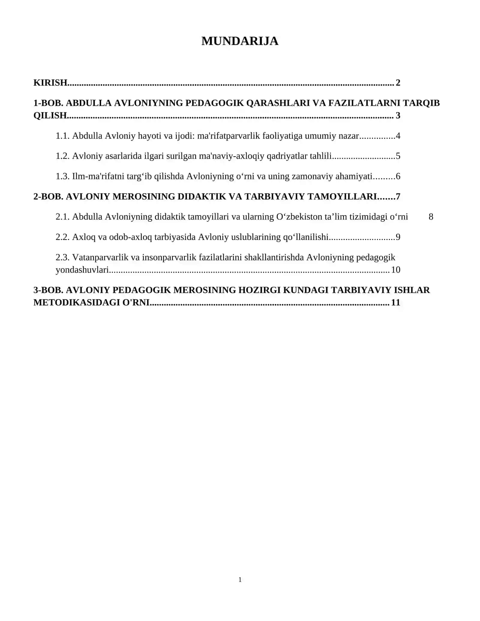 Abdulla Avloniyning ilm- ma'rifat,axloq mehnat, vatanparvarlik, insonparvarlik, odob-axloq kabi fazilatlarni targʻib qilganligi, uning pedagogik merosi hozirgi kunda ham tarbiyaviy ishlar metodikasida muhim oʻrni haqida 2