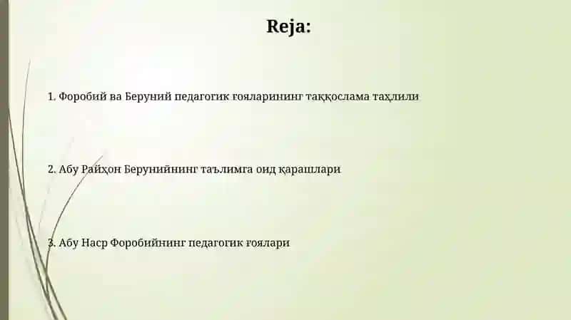 Abu Nasr Forobiy va Abu Rayhon Beruniyning asarlaridagi pedagogik fikrlar 2