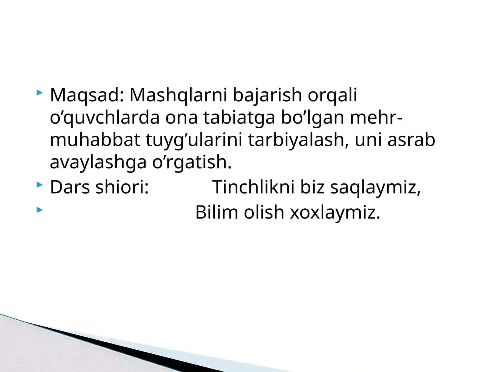 4-sinf Ona tili fanidan dars ishlanma. Hozirgi zamon fe'li 2