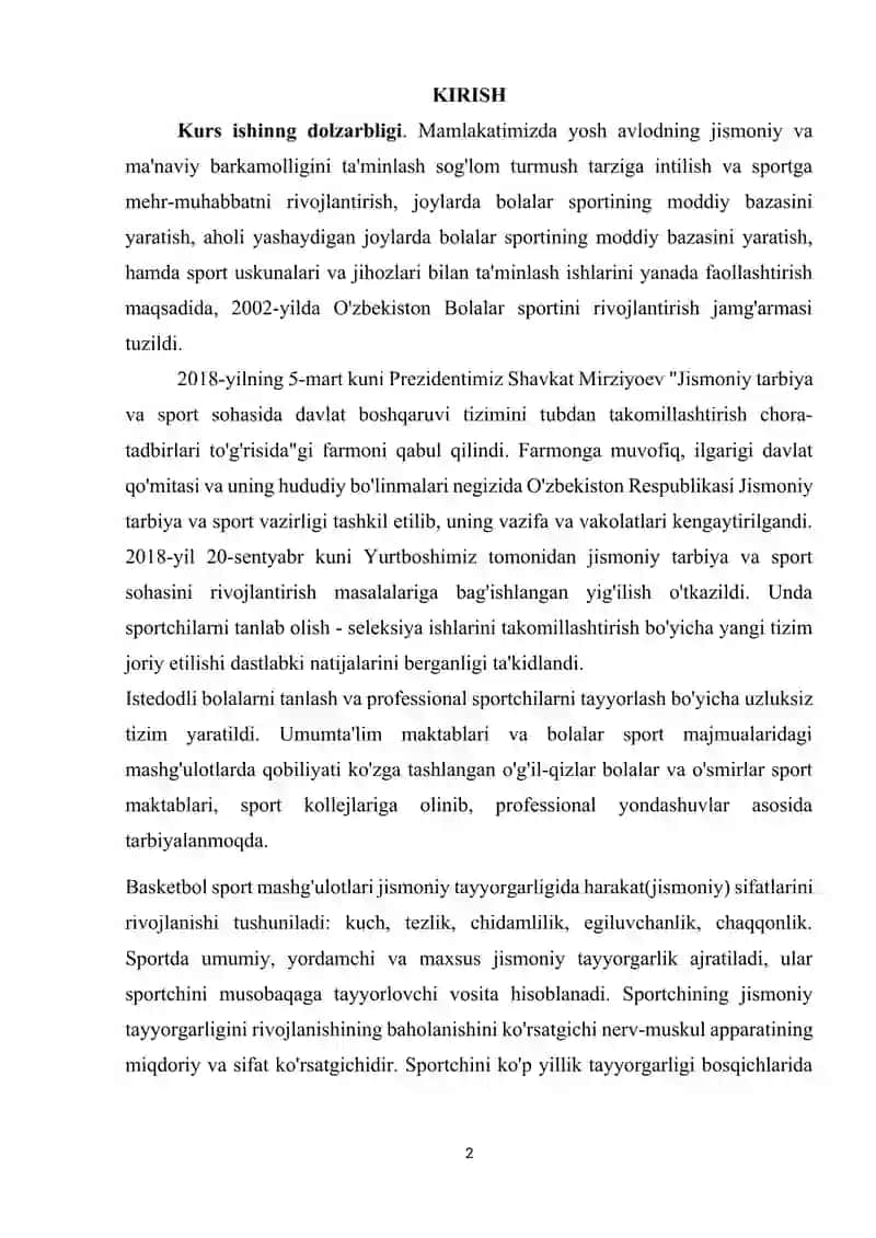 BASKETBOL O`YINIDA MAKTABLARDA SPORT MASHG`ULOTLARINI TASHKIL ETISH VA O`TQAZISHNING AHAMIYATI 2