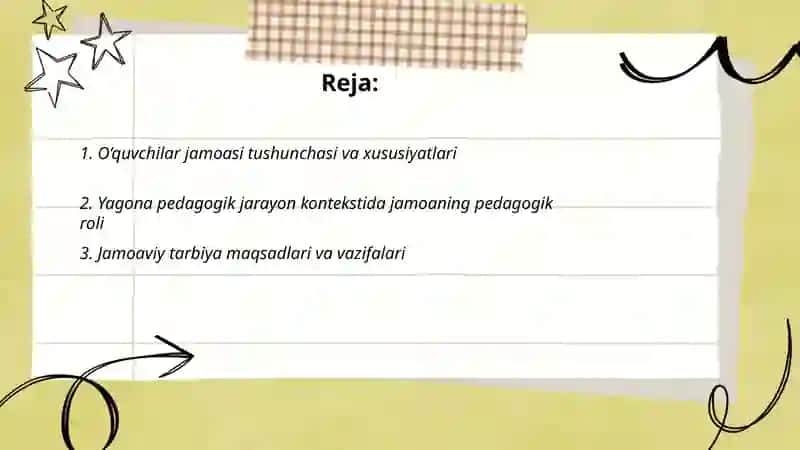 O‘quvchilar jamoasi yagona pedagogik jarayonning asosiy sha𝒌𝒍𝒊 𝒖𝒔𝒎𝒐𝒏𝒐𝒗𝒂 𝒔𝒆𝒗𝒊𝒏𝒄𝒉 2
