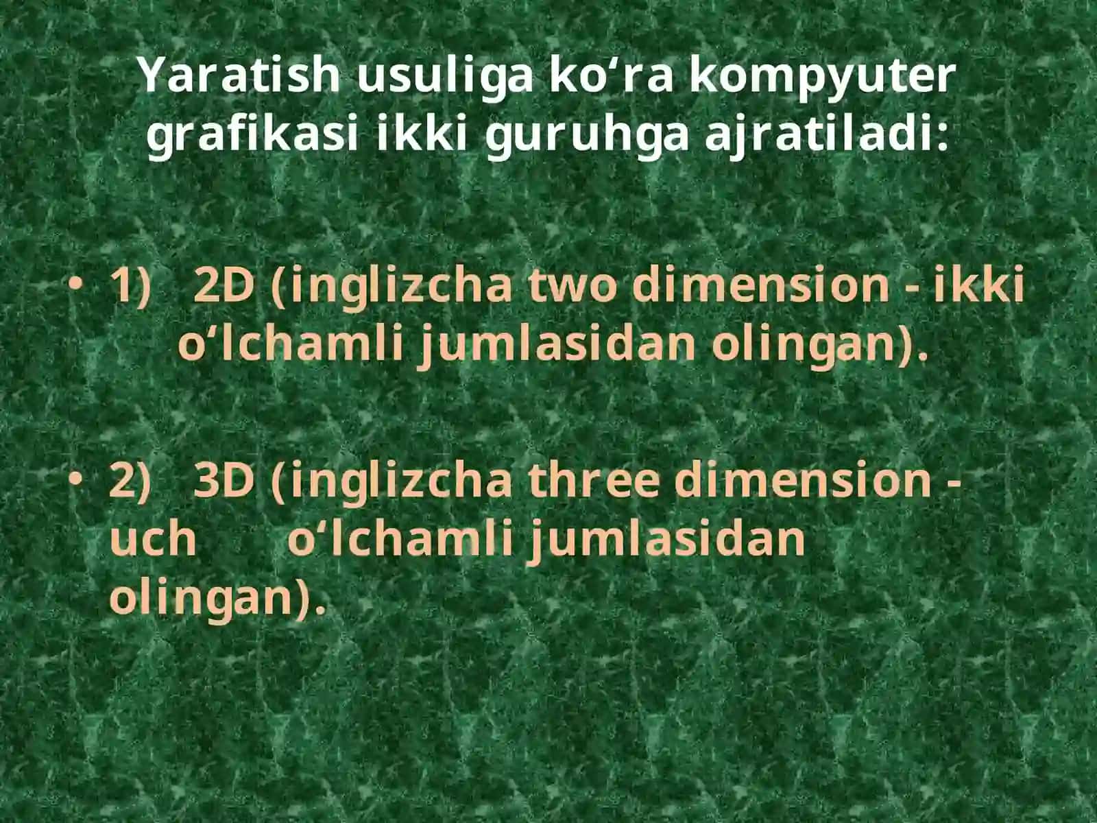 IKKIVA UCHO‘LCHAMLIK OM PYUTERGRAFIKASI TURLARI 2