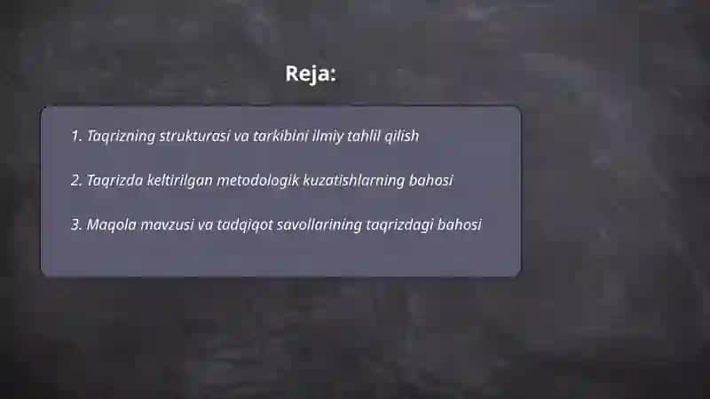 Egallangan sohaga oid ilmiy maqolga berilgan ilmiy taqriz tahlili 2