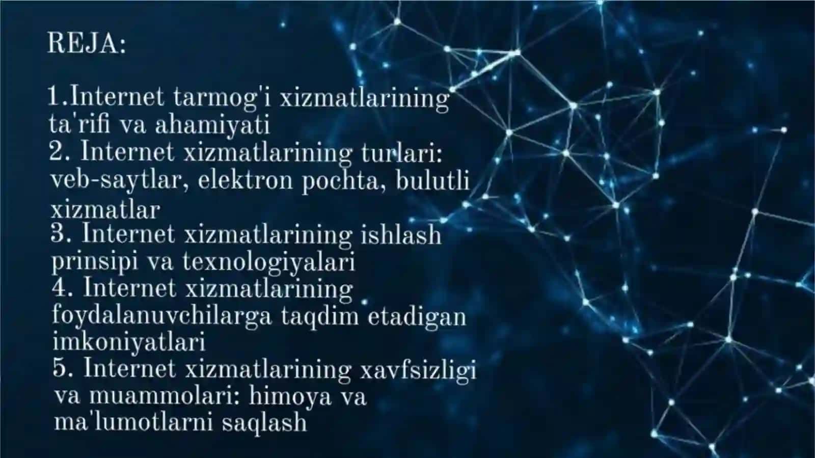 Internet tarmog'i xizmatlarining ahamiyati 2