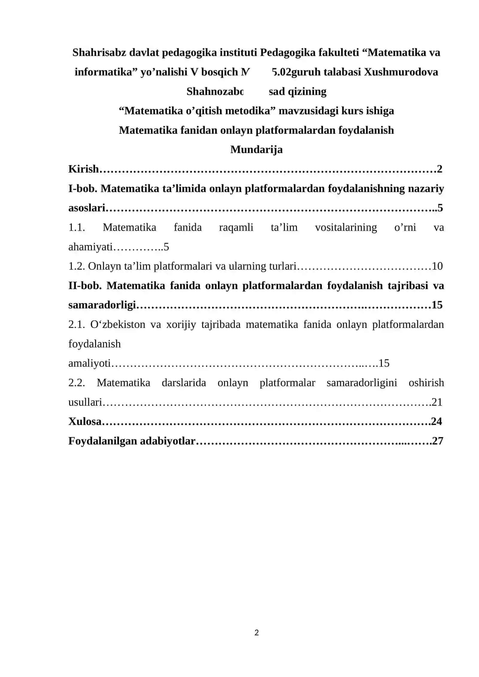 Matematika fanidan onlayn platformalardan foydalanish 2