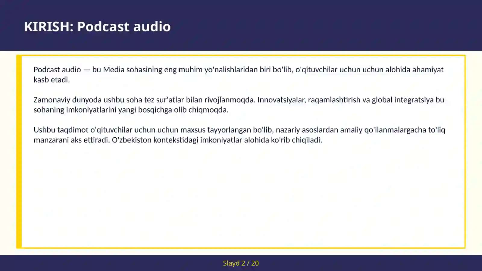 Podcast audio 2