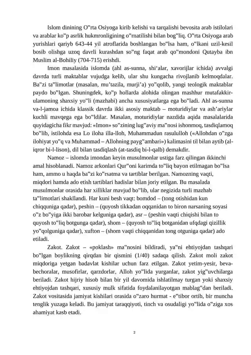 ISLOM TAFAKKURI VA MADANIYATINING SHAKLLANISH BOSQICHLARI 2