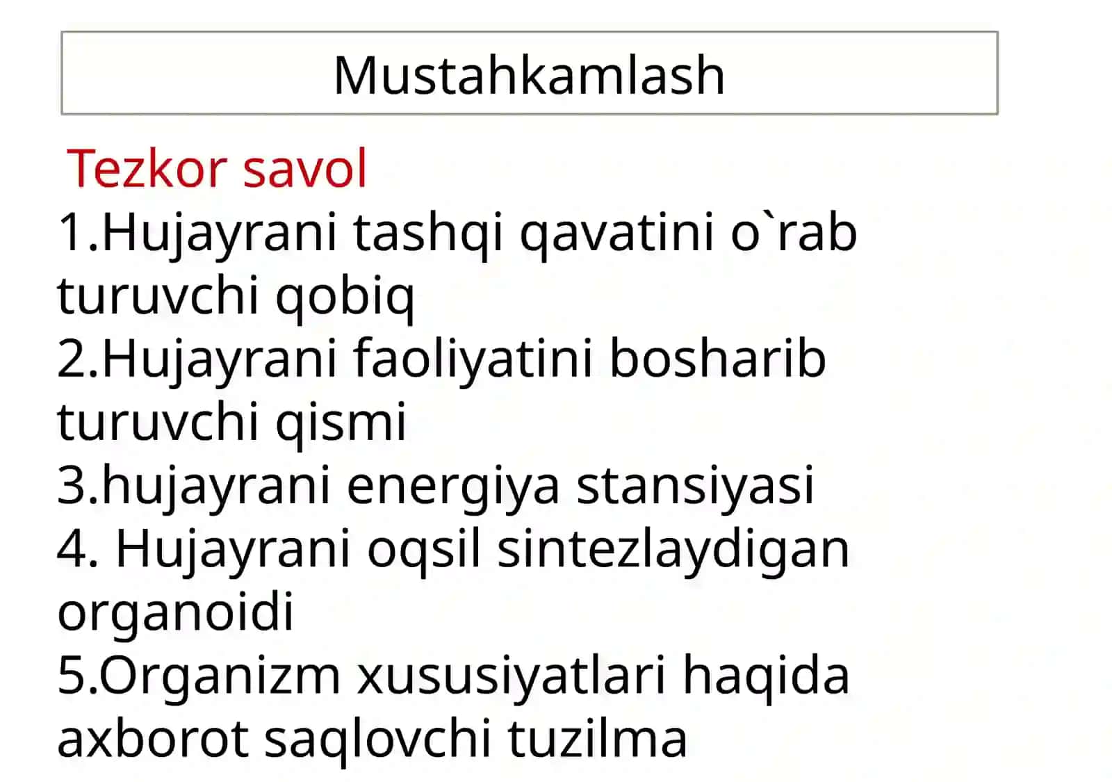 Hujayrava organizmining hayotiy xossalari 2
