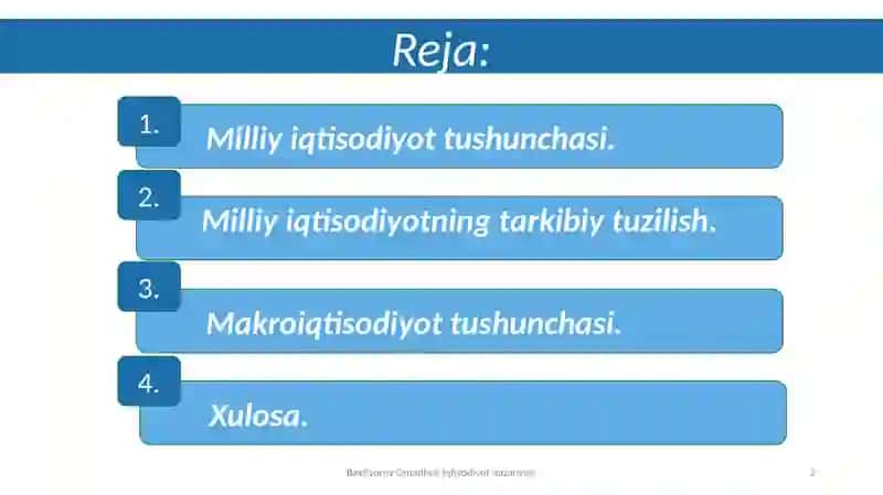 Milliy iqtisodiyotning qaror topishi va uning makroiqtisodiy ko'rsatkichlari 2