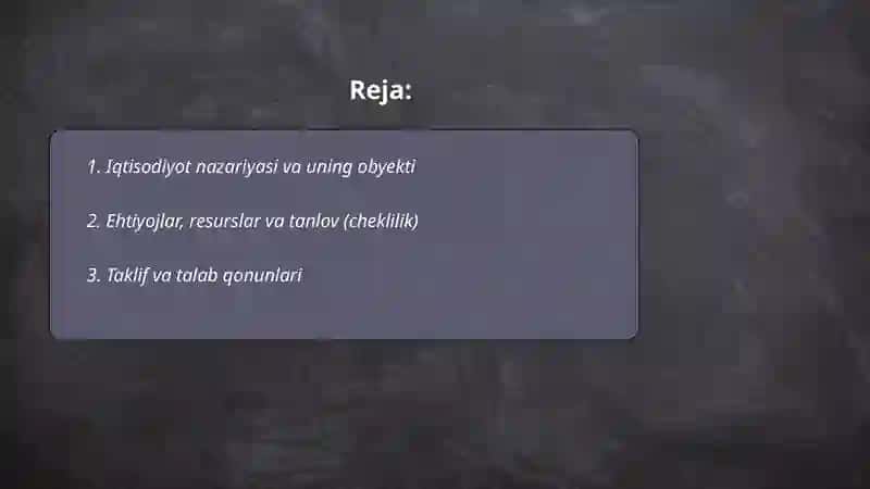 Iqtisodiyotga kirish 2