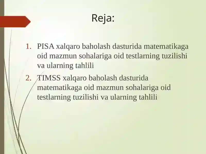 PISA xalqarobaholash dasturida matematikaga oid mazmun sohalari 2