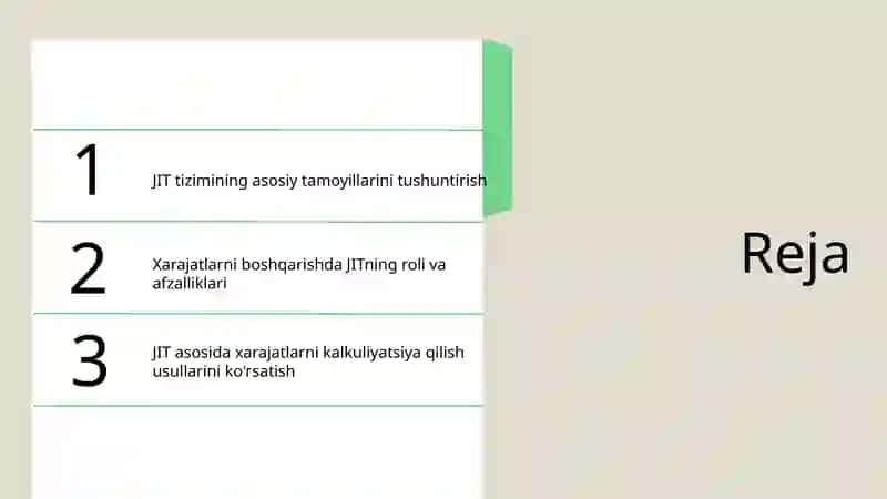 Just-in-Timetizimidaxarajatlarniboshqarishvakalkuliyatsiyaqilish 2