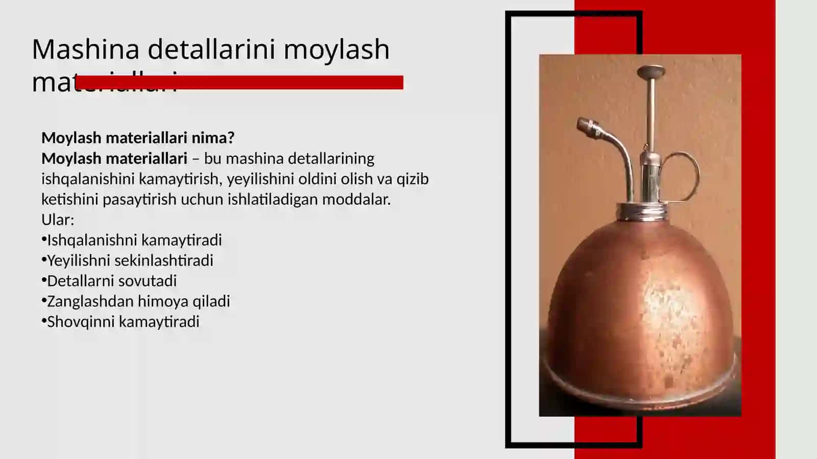Mashina detallarini moylash materiallari 2