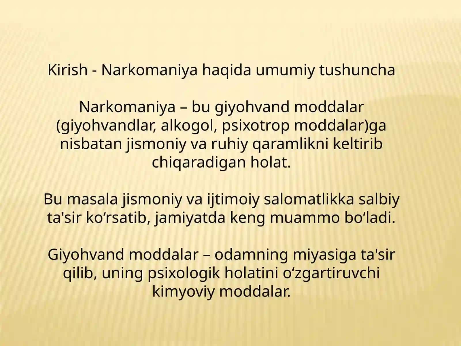 Narkomaniya va unng asoratlari 2