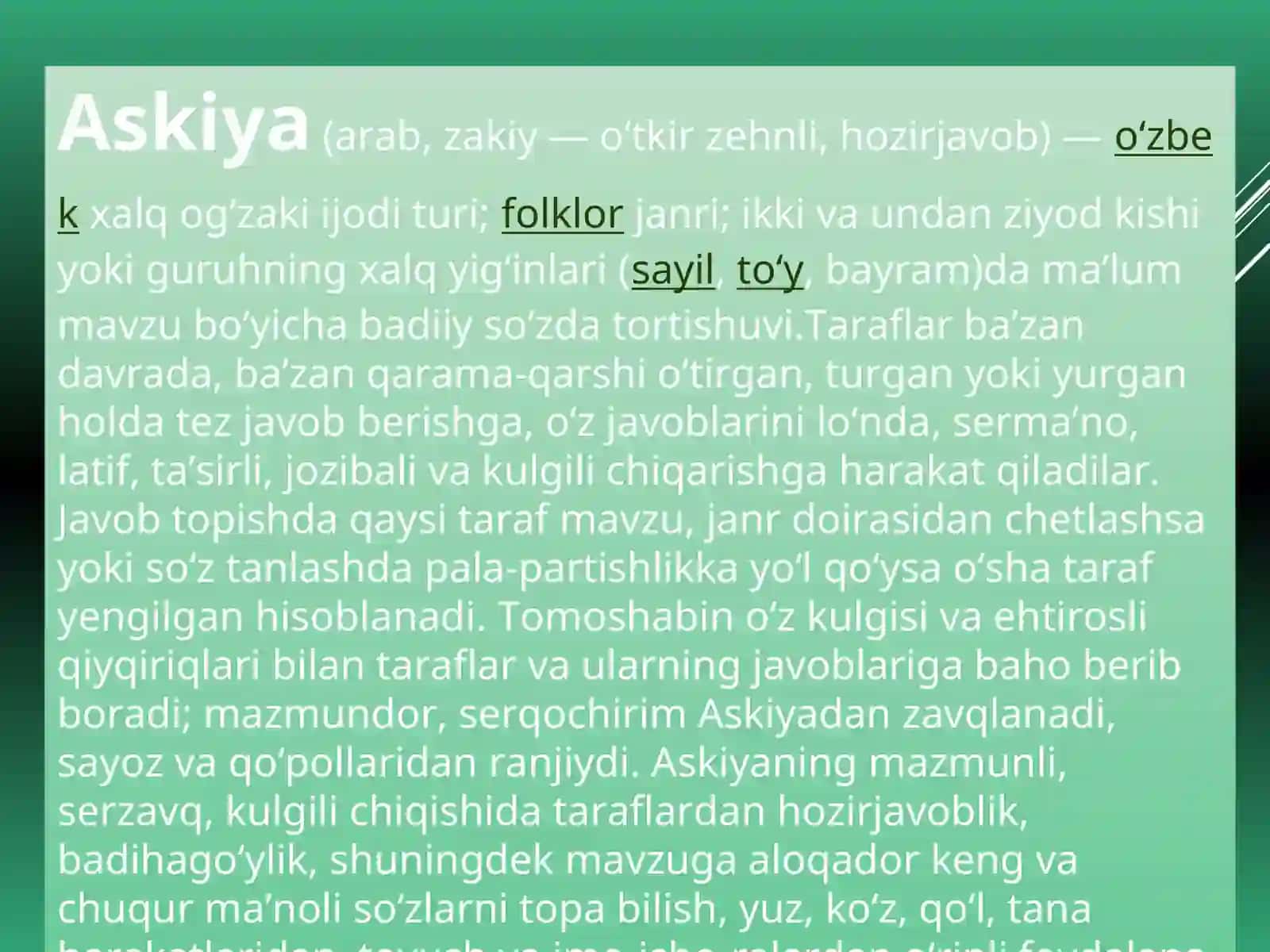 Askiya haqida turlari va tarixi 2