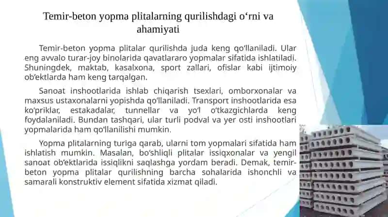 Temir-beton yopma plitalar 2