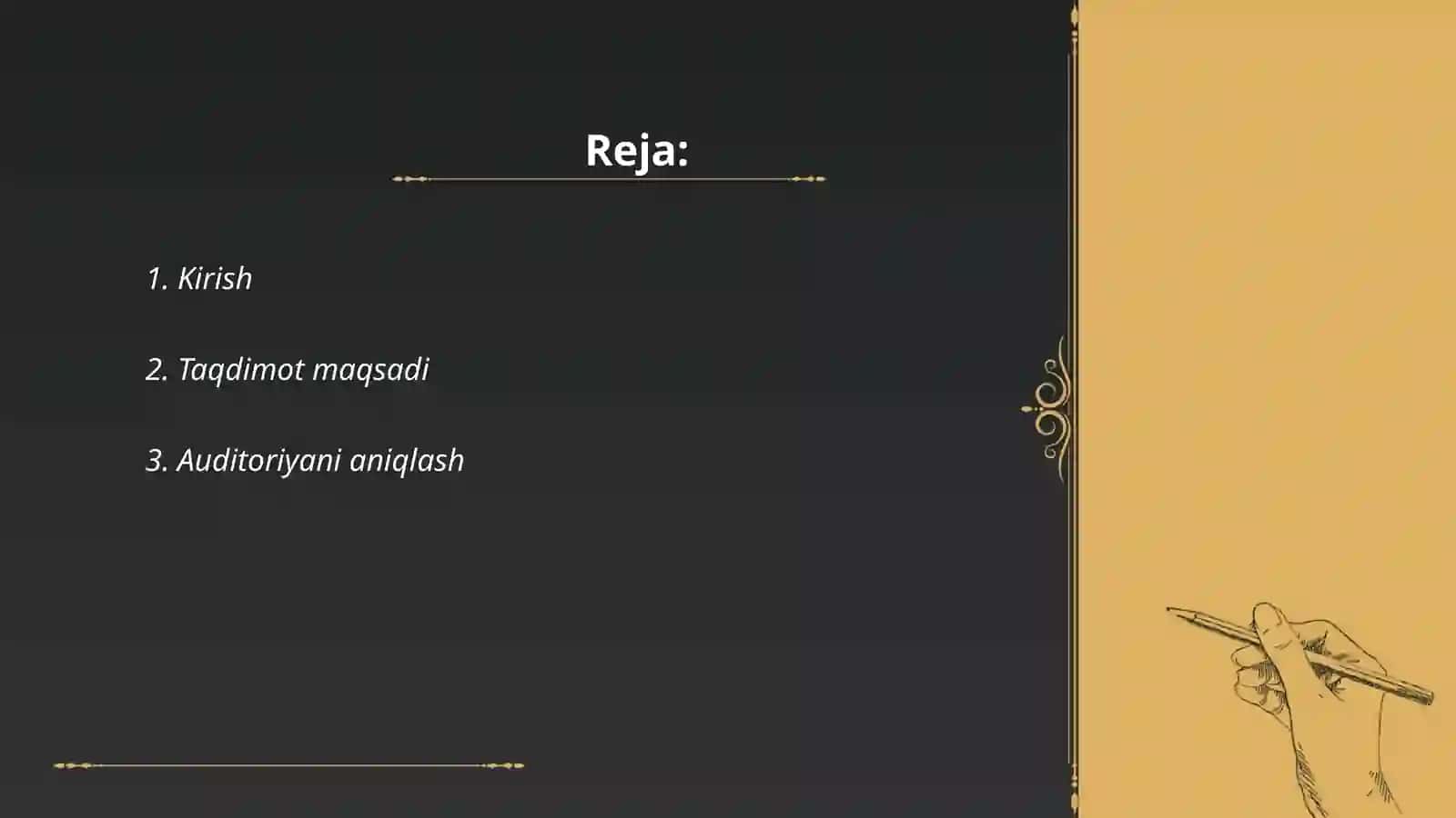 Taqdimot nutqi. Taqdimotning tarkibi 2