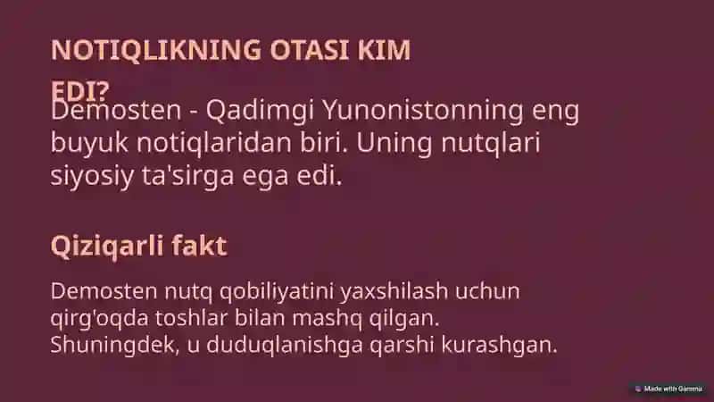 MASHHUR NOTIQLAR VA QIZIQARLI FAKTLAR 2