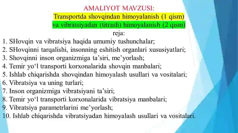 Transport korxonalarida shovqin, titrash va ularni inson organizmiga ta’siri 2