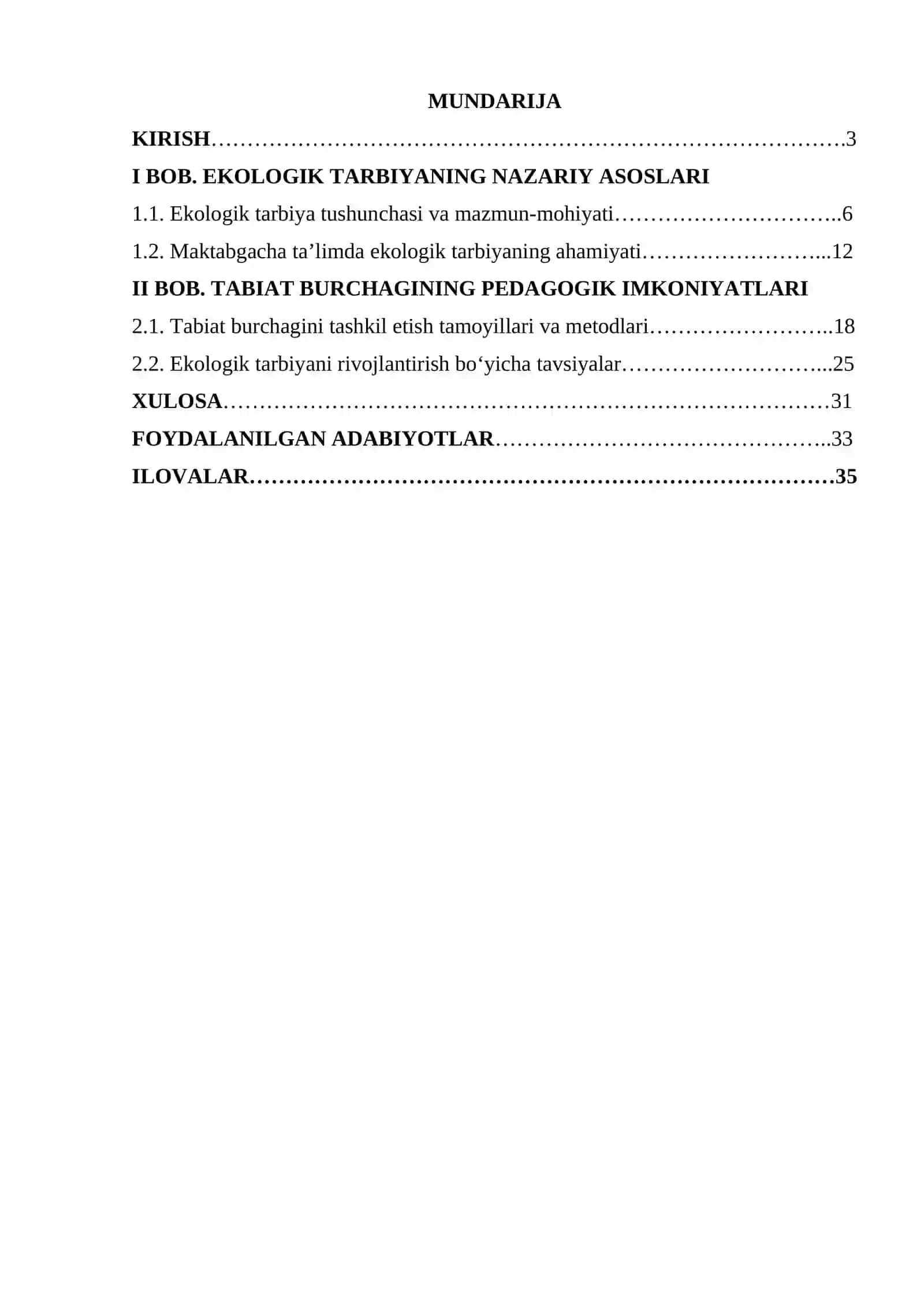 Tabiat burchagi orqali ekologik tarbiya berish 2