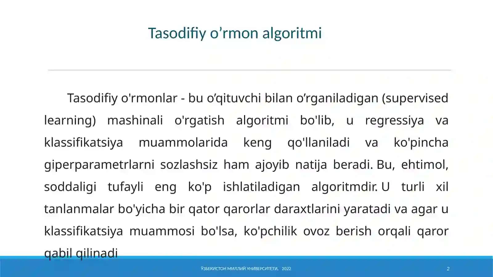 Tasodifiy o'rmon (Random Forest) va yakkalovchi o'rmon (Isolation Forest) algoritmlari 2