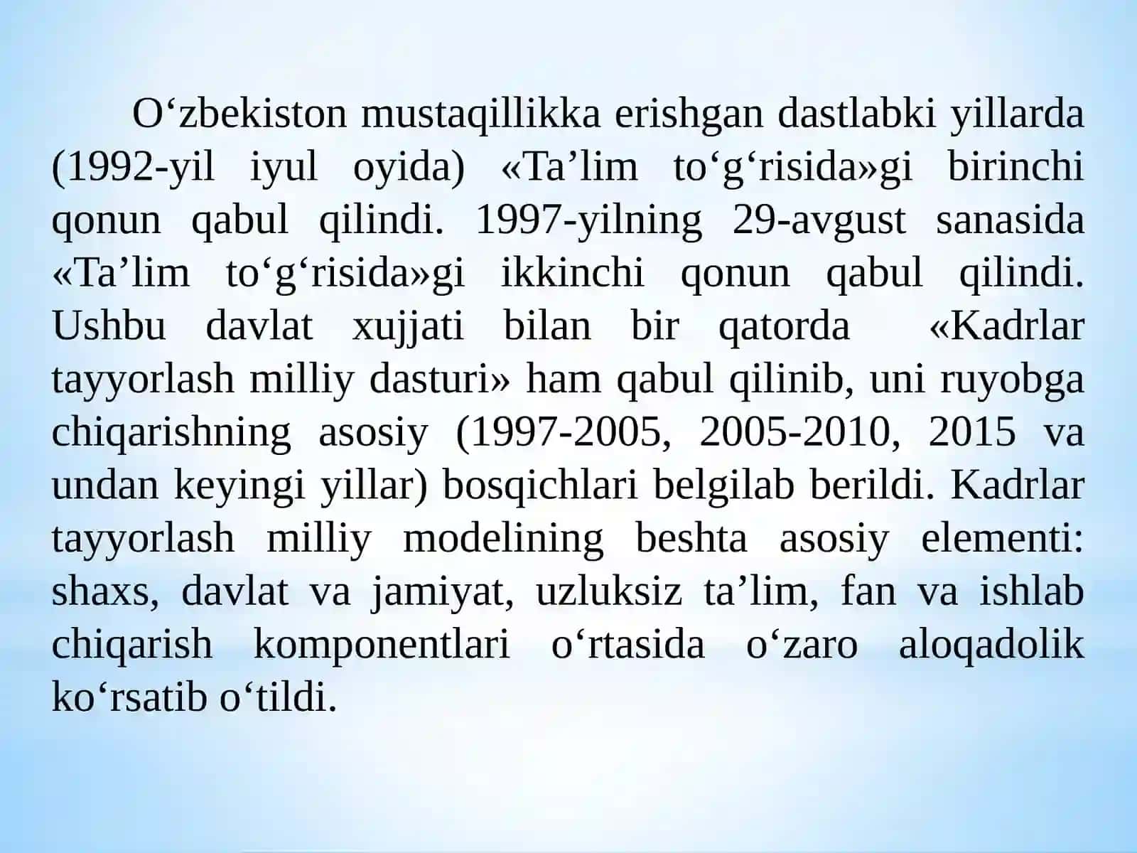 Ta’lim tizimida modernizatsiya jarayonlari 2