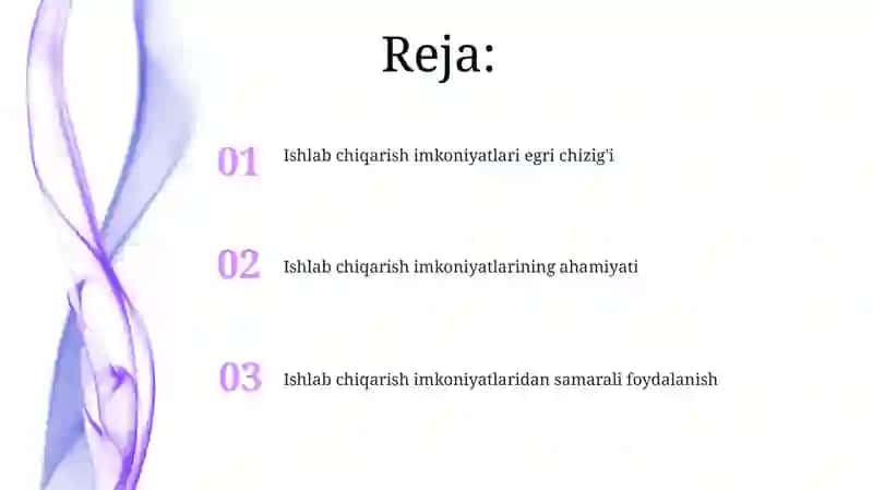 Ishlab chiqarish imkoniyatlari va uning ahamiyati 2