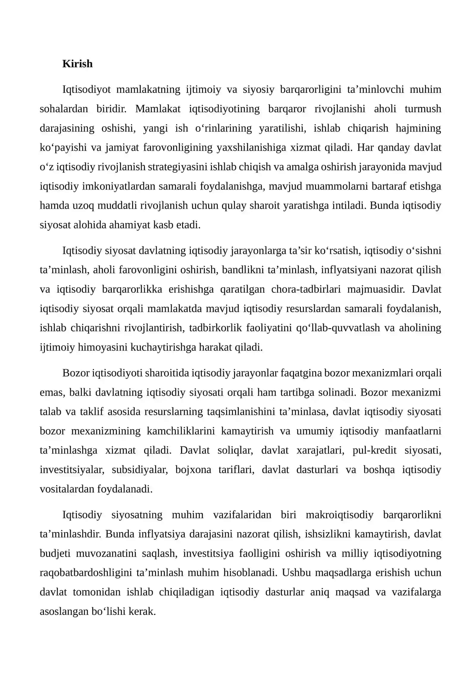 Iqtisodiy siyosatni ishlab chiqishda vositalar va cheklovlar dasturini ishlab chiqish 2