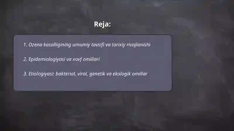 Ozena kasalligi. Klinikasi, etiologiyasi, patogenezi, diagnostikasi va davolashi 2