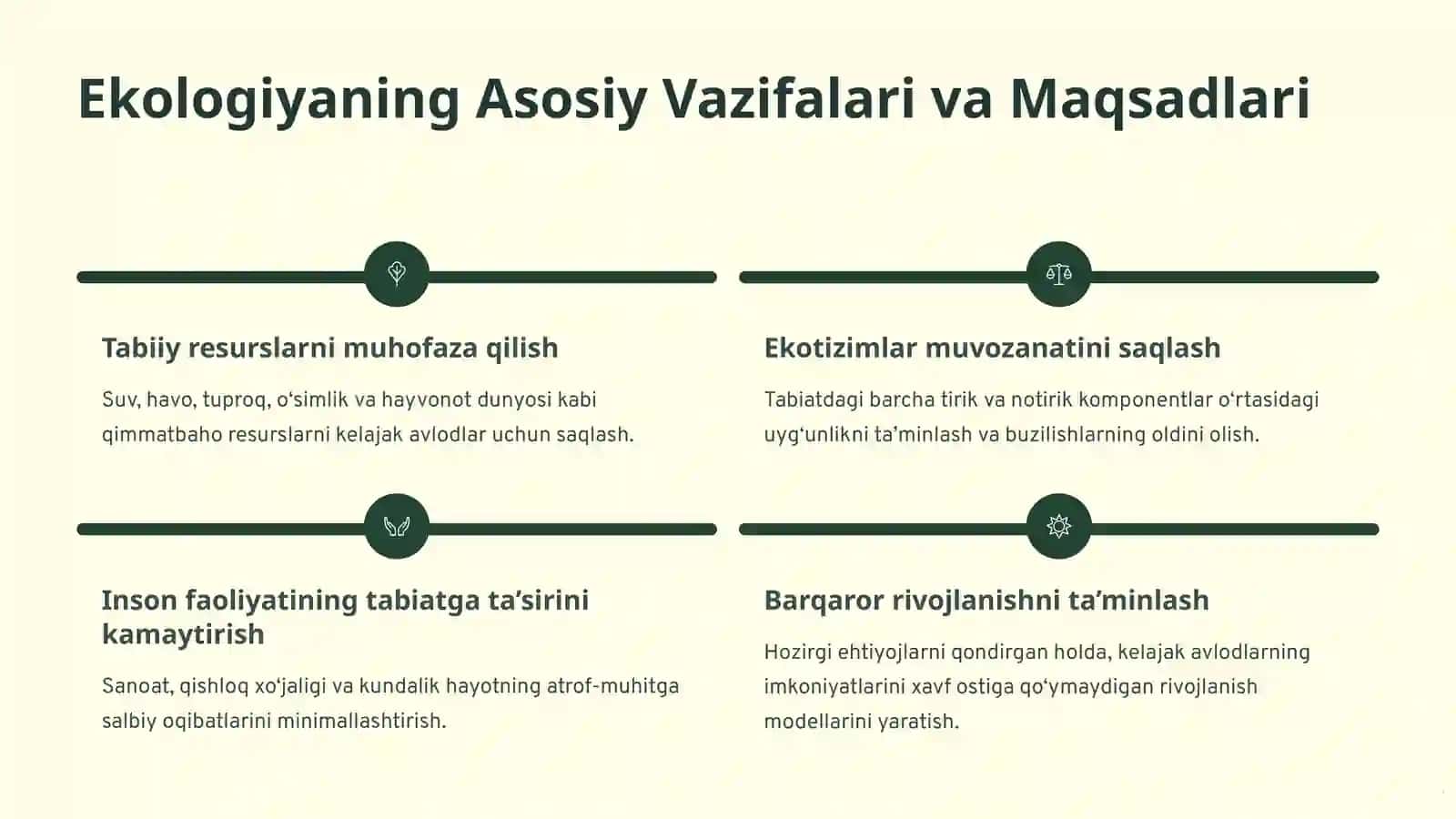 Ekologiya va ekologik muammolar 2