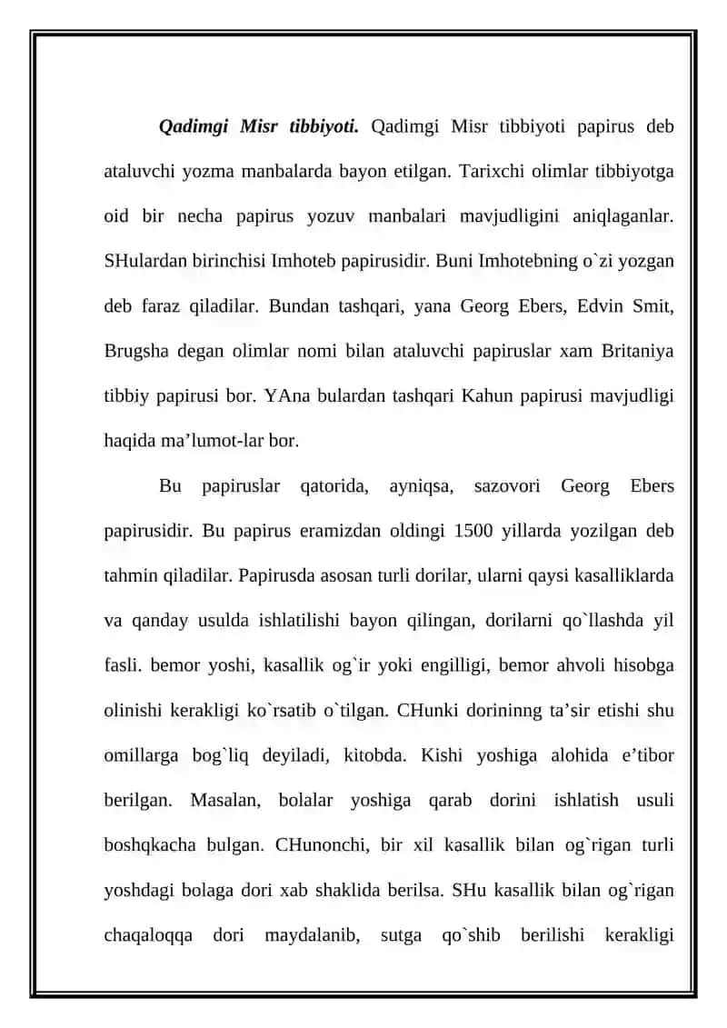 Qadimgi Misr Tibbiyoti 2