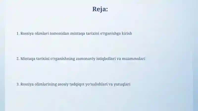 Rossiya olimlari tomonidan mintaqa tarixini oʻrganilishi 2