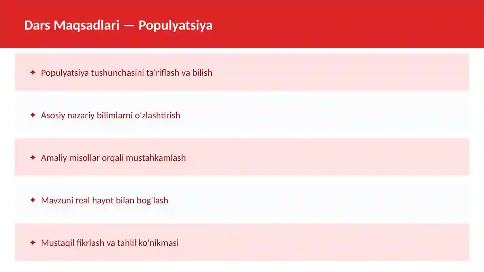 BIOLOGIYA Ekologiya O'qituvchilar va talabalar uchun dars ishlanma 2