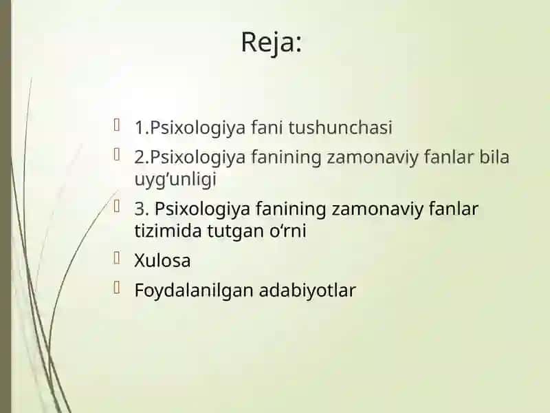 Psixologiya fanining zamonaviy fanlar tizimida tutgan o'rni 2