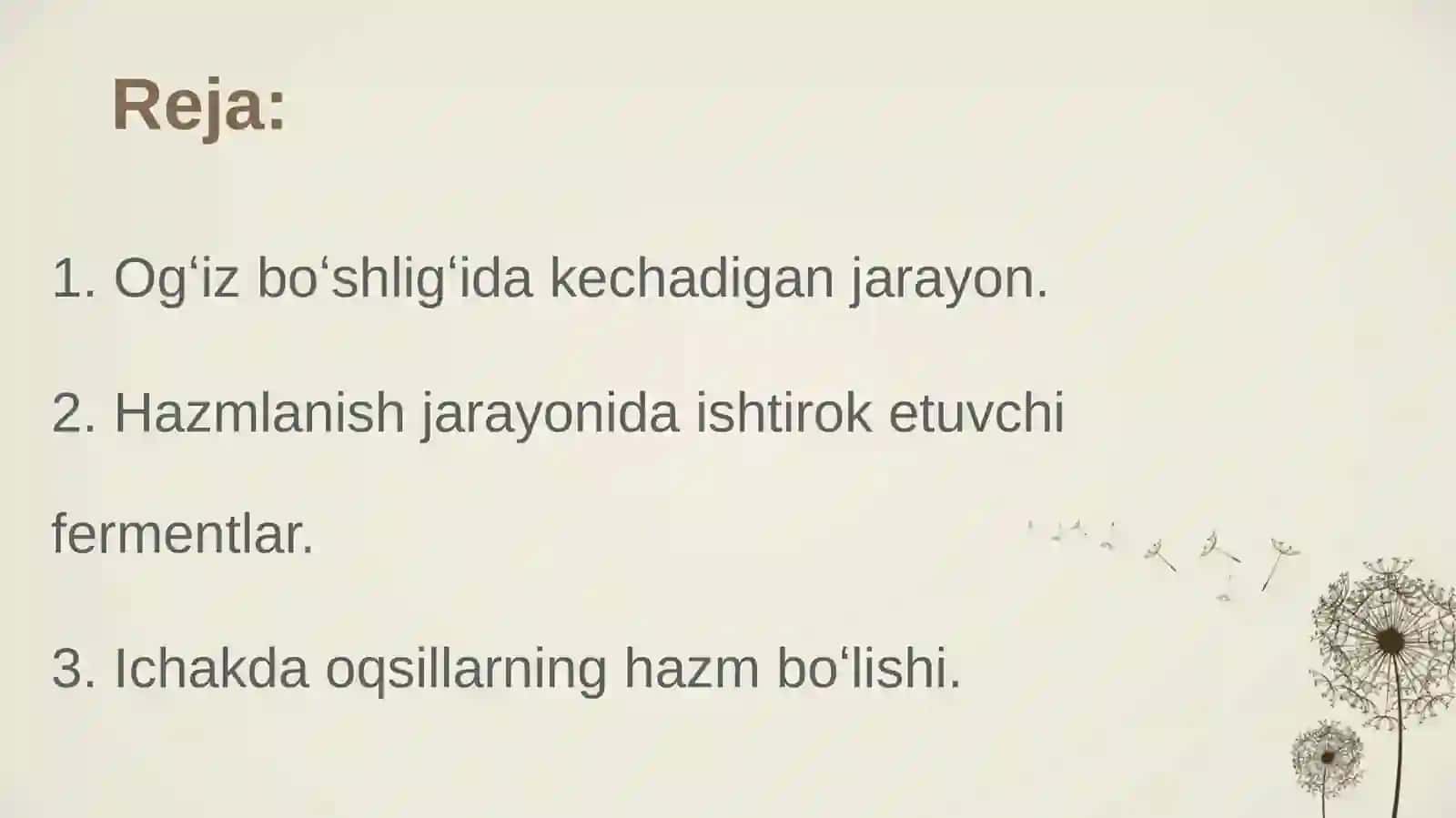 Oqsillarning Hazmlanishi 2