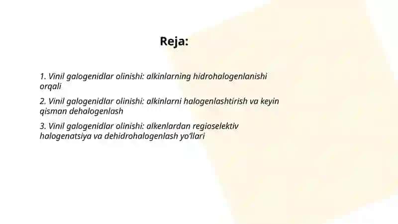 Vinil va allilgalogenidlar olinishi, SN reaksiyalarida reaksion qobiliyat 2