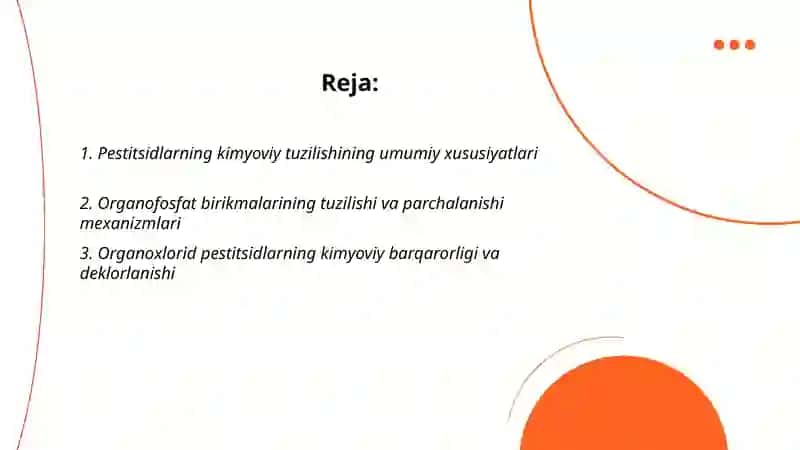 Pestitsidlarning kimyoviy tuzilishi va ularning parchalanishi 2