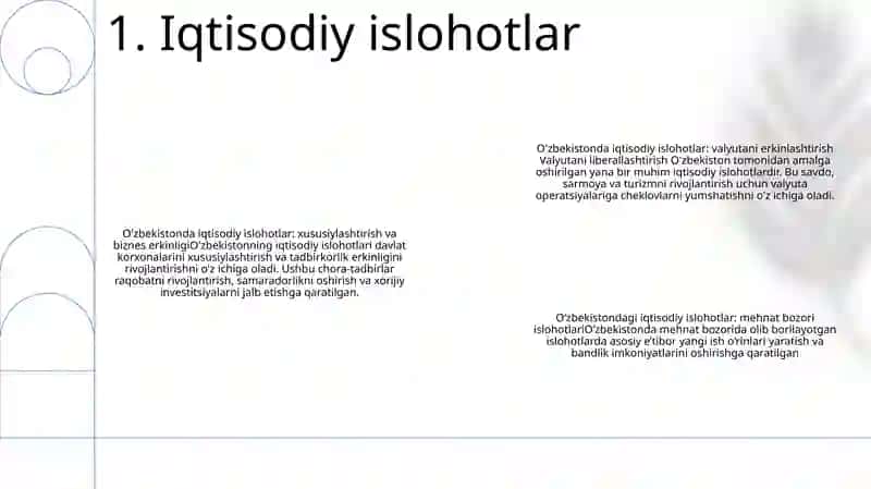 Yangi O'Zbekistonda Amalga Oshirilgan Islohotlar 2