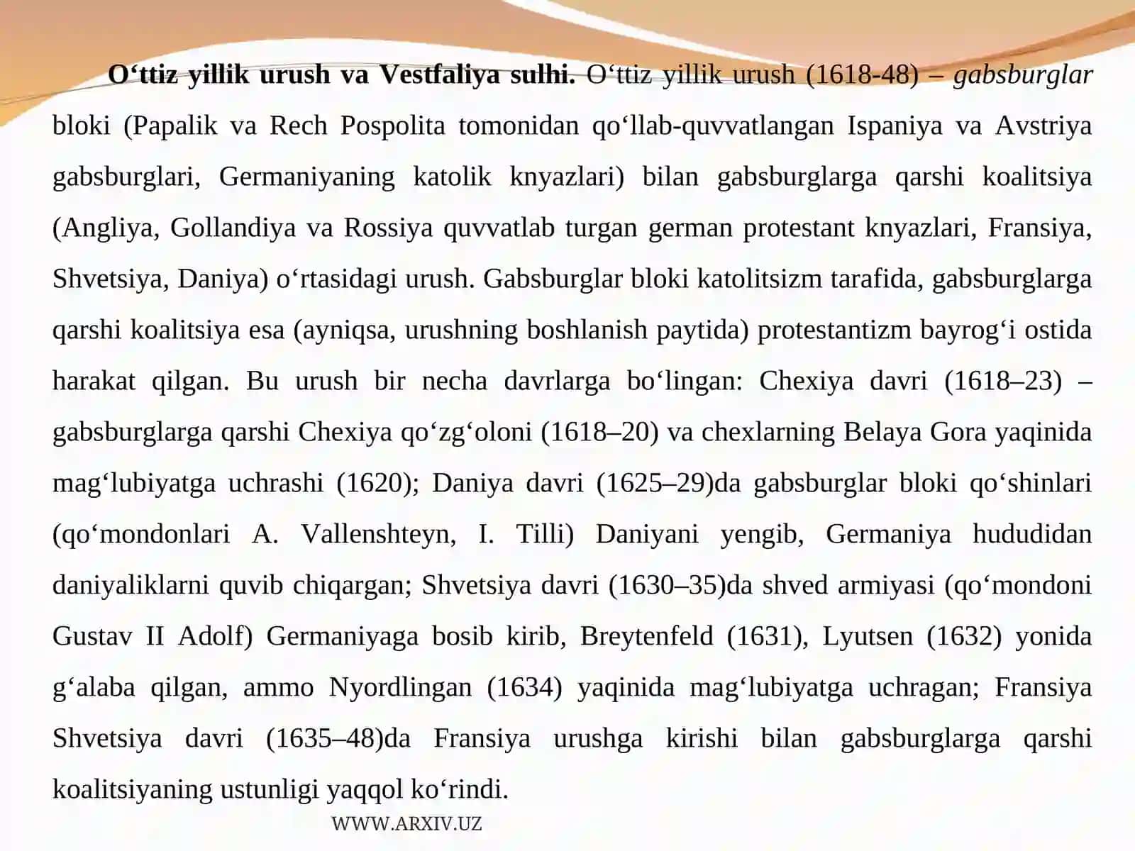 O‘ttiz yillik urush va Vestfaliya sulhi 2