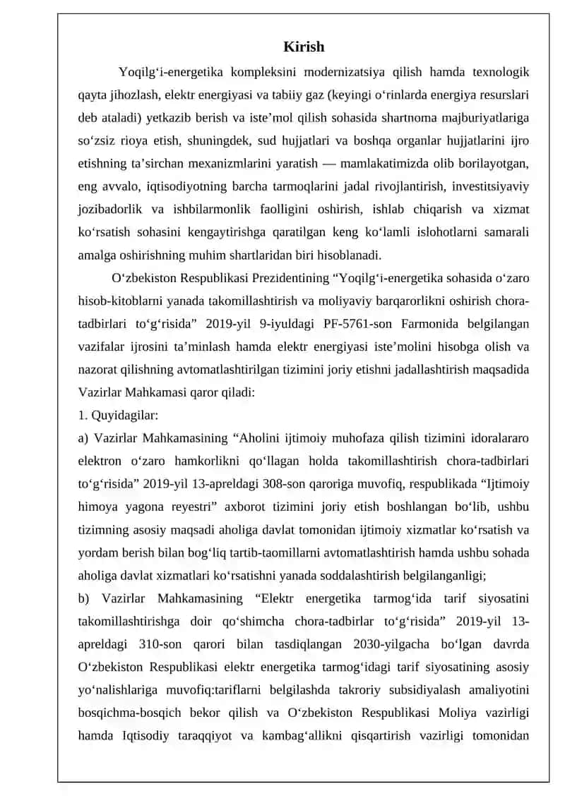 Elektrenergiya kommunal to'lovlarni nazorat etish dasturi 2