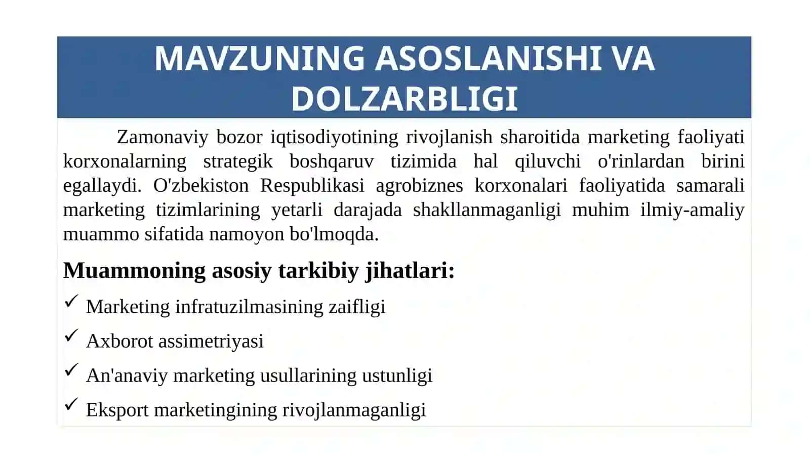 Kompaniyaning strategik boshqaruvida marketing faoliyati 2
