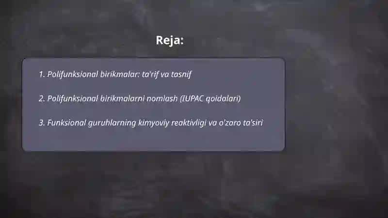 Polifunksional birikmalar 2