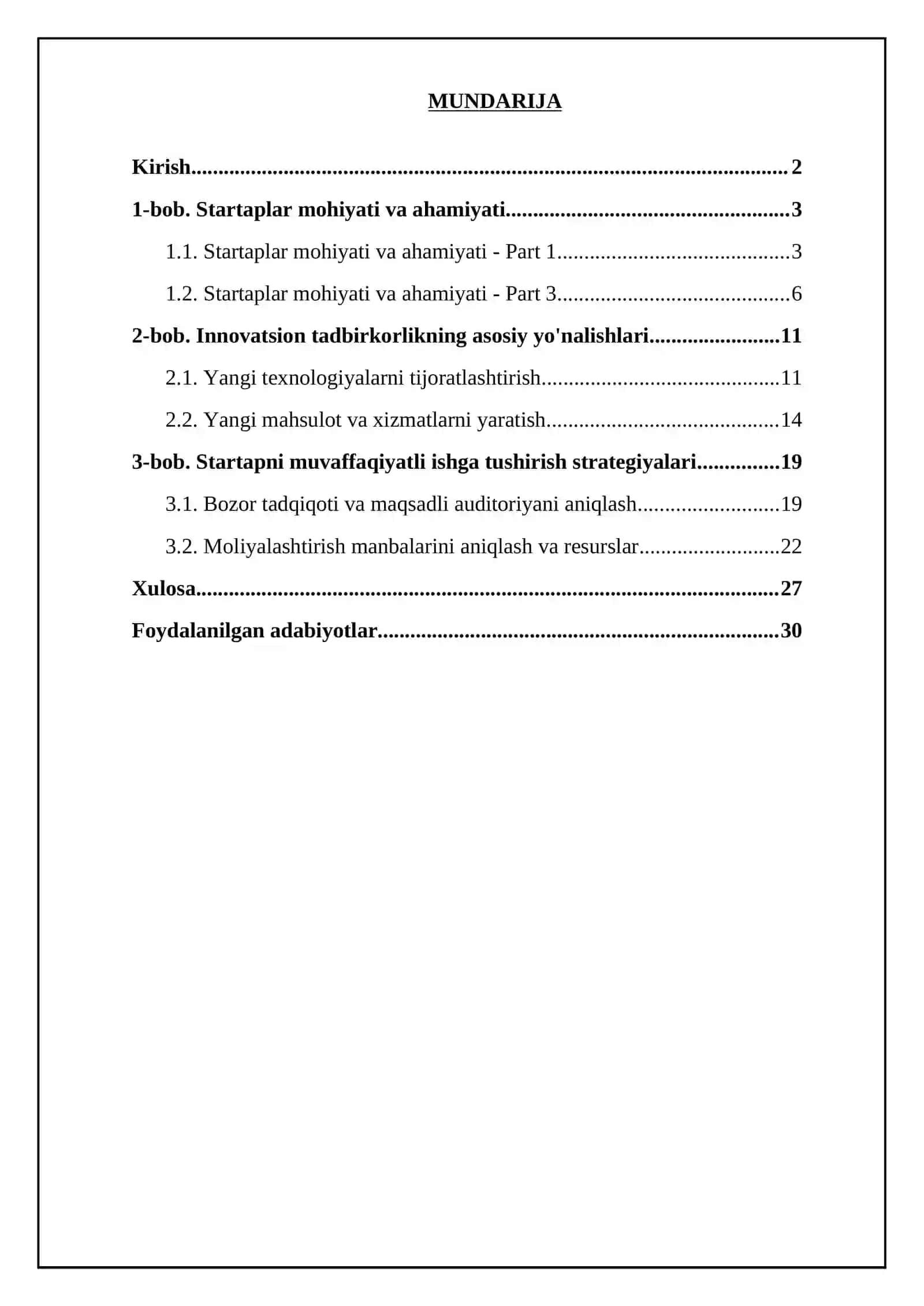 Startaplar va innovatsion tadbirkorlik 2