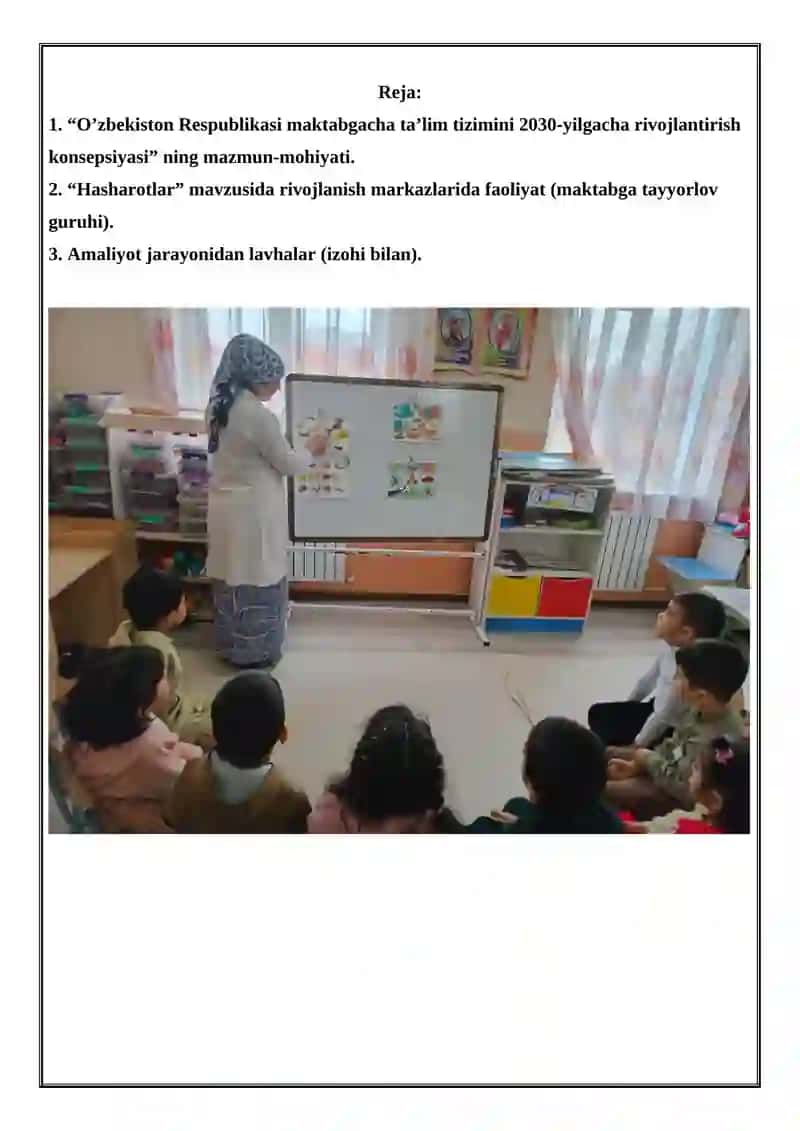 “MAKTABGACHA TA’LIM TASHKILOTLARI DIREKTOR VA MUTAXASSISLARINI QAYTA TAYYORLASH VA ULARNING MALAKASINI OSHIRISH INSTITUTI” 2